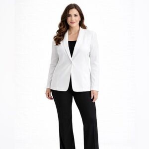 White Long Blazer Jacket Lightweight XL